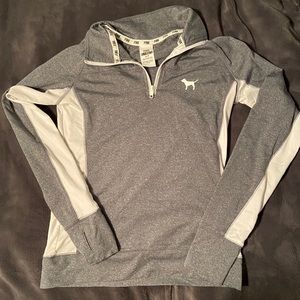 Pink Grey long sleeve athletic shirt